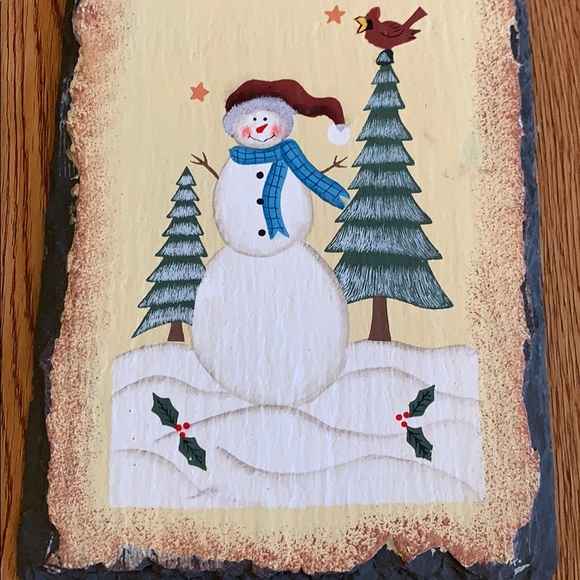 WINTER Slate Wall Hanging / Art (NWOT) - Picture 3 of 11